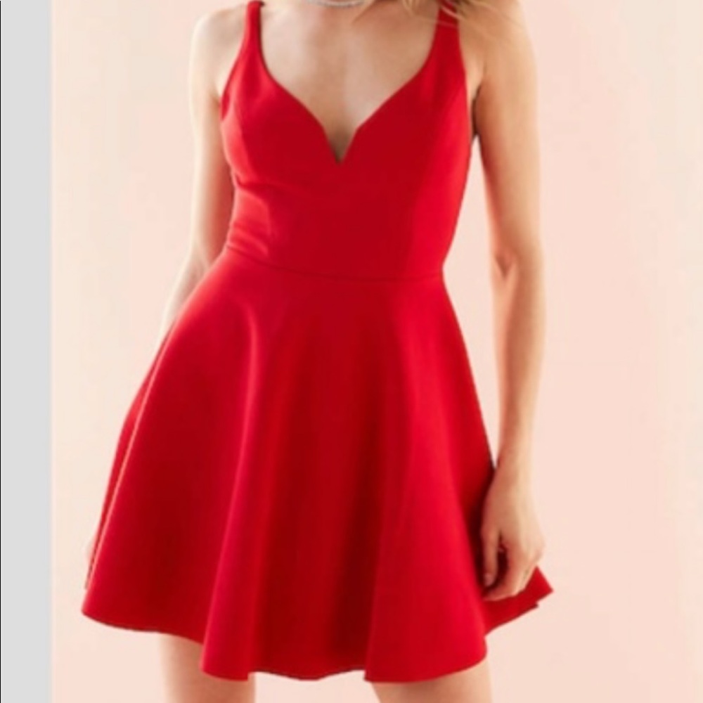 Urban Outfitters Kimchi Blue Heart of the Ocean Fit + Flare (Red) Mini Dress.